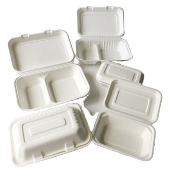 Bagasse Container 9x6 1000ml Lunch Box food clamshell